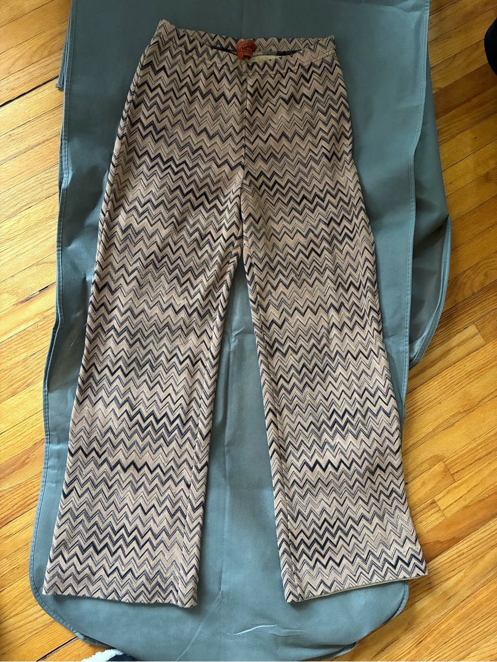 Missoni Zigzag Straight-Leg Pants in Beige and Black